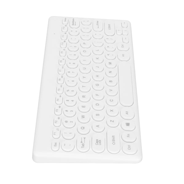 Trådlöst tangentbord 2.4G 78 tangenter Ergonomisk design Portabelt Slim Strömsparande Runda tangenter USB-tangentbord Vitt