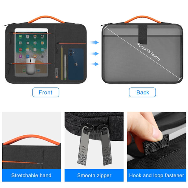 HAWEEL 14,0 tum-15,0 tum Universal Laptop Sleeve Case Handväska Black
