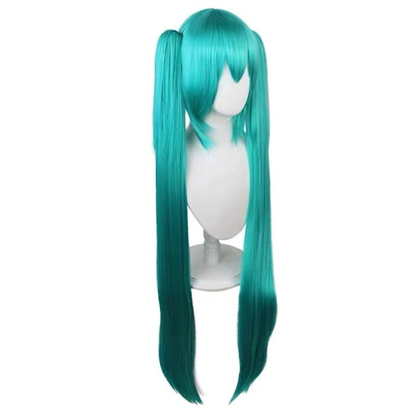 Hatsune Miku Paryk Cosplay Party Parykker med 2 Hestehaler Lange Glatte Parykker Halloween Karneval Rekvisitter