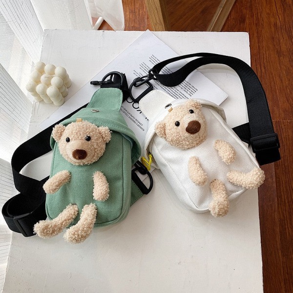 Män kvinnor Fanny Pack Midjeväska Bear Japanese Women's Canvas Crossbody Women's Shoulder Yellow