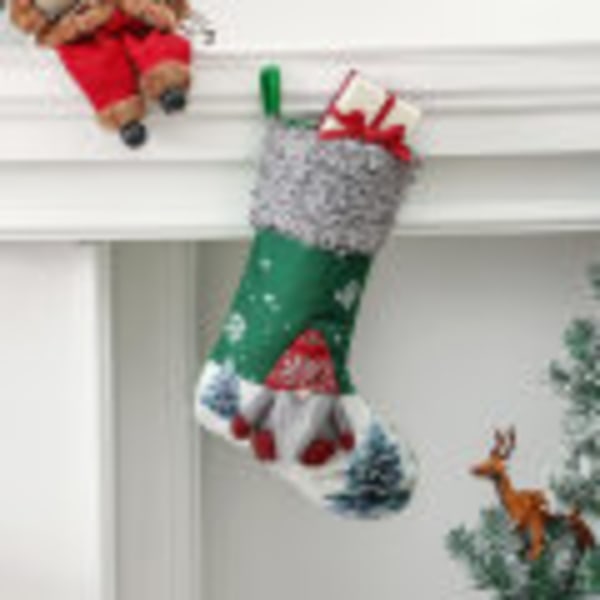 Julstrumpor hängsmycke Santa Claus Snowman Stocking