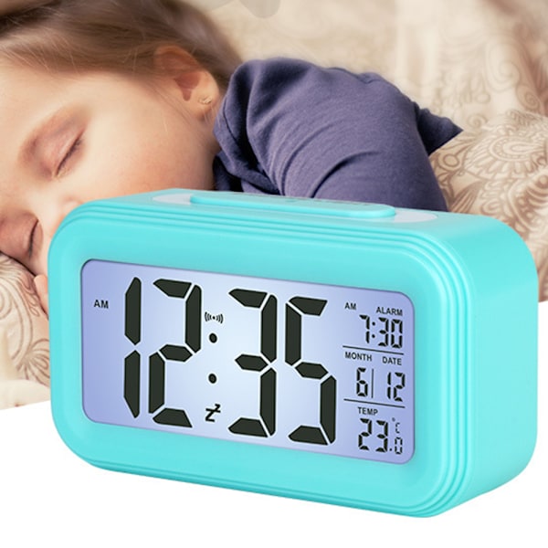 Väckarklocka, elektroninen digitaalinen morgonlocka med stor LCD