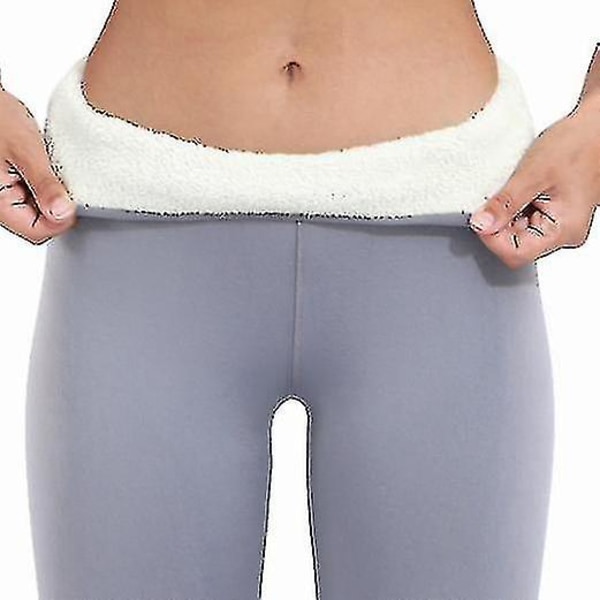 Tykke Leggings til kvinder med høj talje slanke bukser Fleeceforet Leggings lysegrå light  gray M