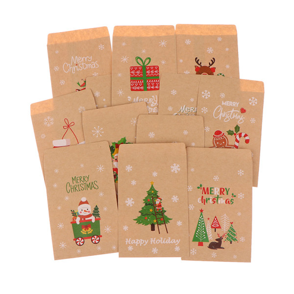 48 stk Christmas Kraft papirposer Xmas Favor Candy Cookie Gift W Multicolor 12.5*8*3.5cm