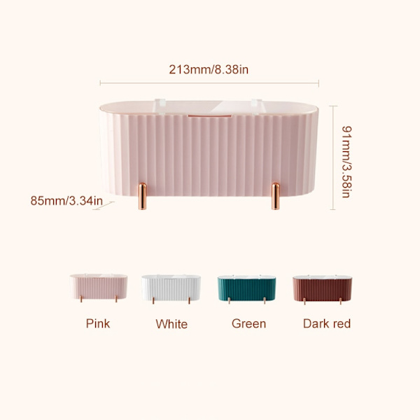 Desktop Cosmetics Förvaringsbox Dammtät red