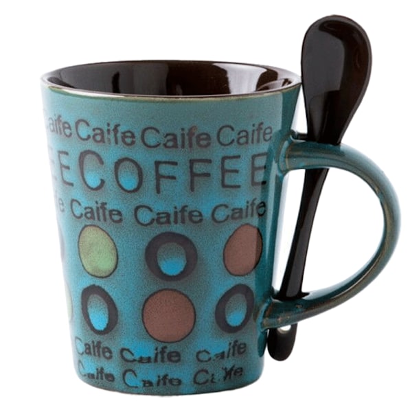350 ml keramisk kop retro personlighedstrend krus enkel kop kaffe blue