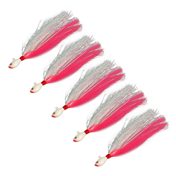 5st Isfiske Jig Set Metall Livsliknande Hållbar Isvatten Fiskebete Vassa Fiskekrokar för Fiske Rosa
