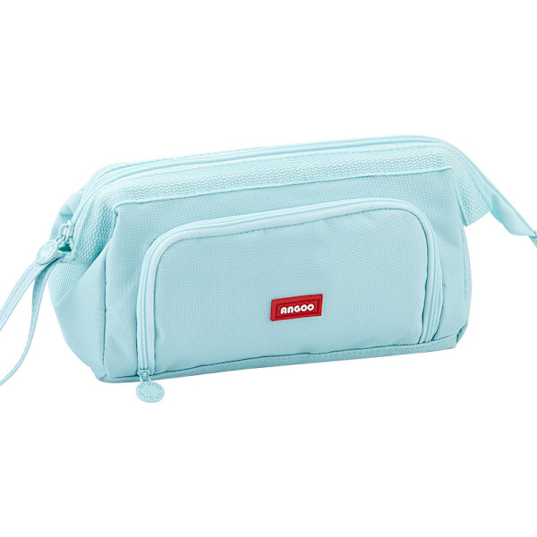 Dobbeltlags etui med stor kapacitet, multifunktionelt bærbart og minimalistisk etui blue