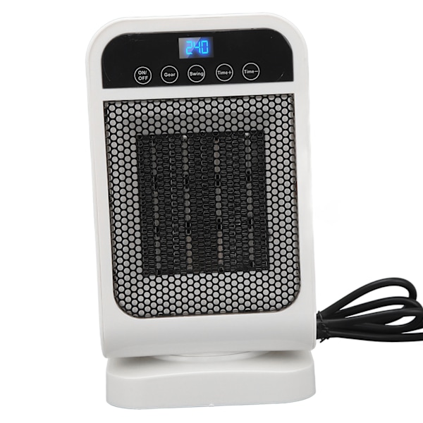 1500W Vertikal Värmefläkt med Svängande Huvud, Pekskärm, Fjärrkontroll, Tyst PTC-Värme, Badrum, EU-kontakt 220V