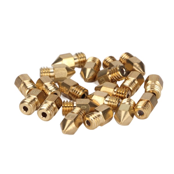 20 stk. MK8 Dyse Kit 1.75mm M6 Gjenget Polert Ekstruderdyser med Oppbevaringsboks for 3D-skriver Erstatning 0.3mm