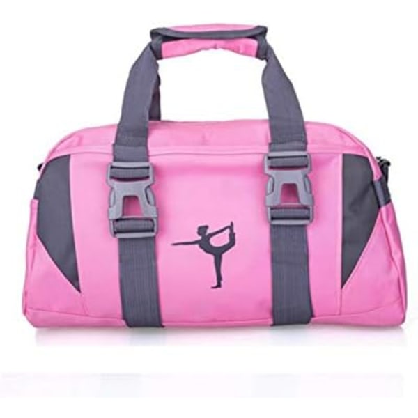 Sportsgymnastiktasker til kvinder Yogataske Ballet Dance Duffeltaske til piger Overnatningstasker til piger Weekendtasker (L, Pink)