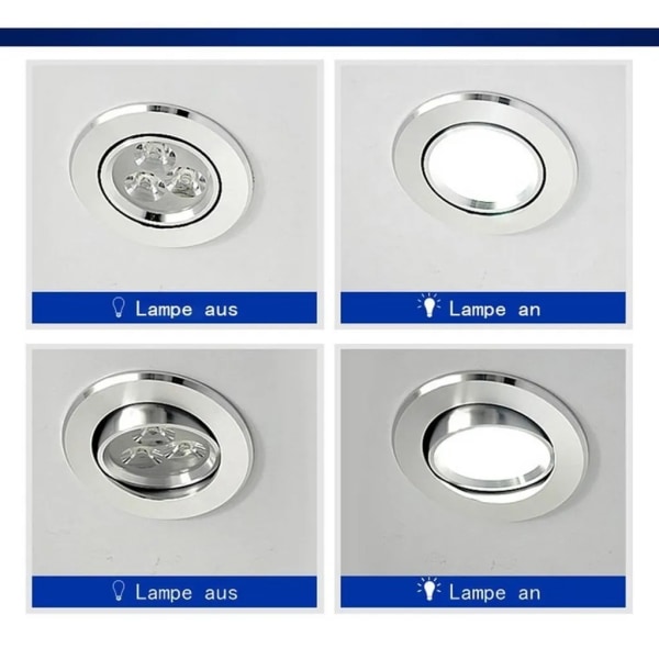 10X 7W kolde hvide LED-indbyggede spotlights til badeværelset