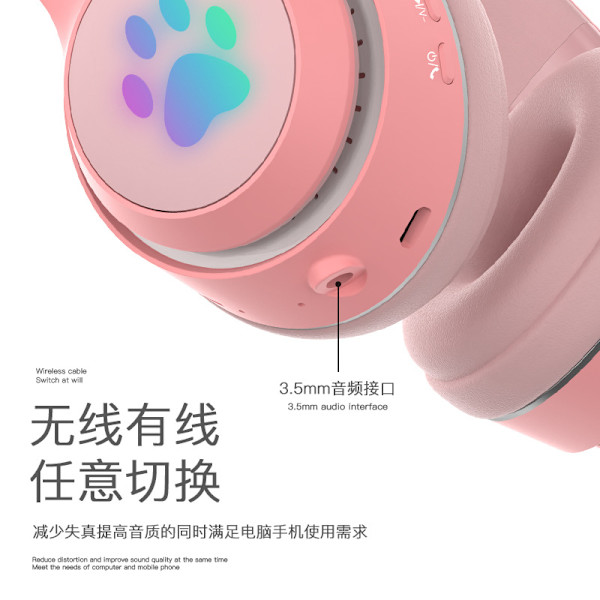 Cat Ear -kuulokkeet 2,4 GHz langattomat pelikuulokkeet mikrofonilla