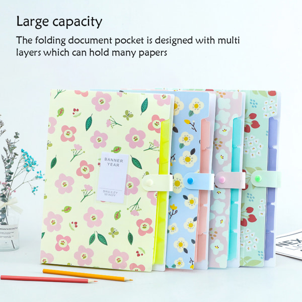 File Organizer Office Folding Document Paperficka Stor Red