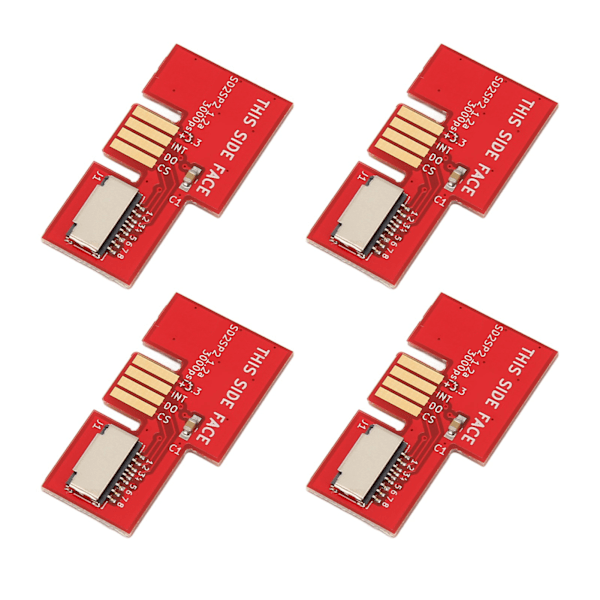 Konsoll Micro Storage Card Adapter Spillkonsoll Minnekortleser for GC SD2SP2 SDLoad SDL 4 stk Rød