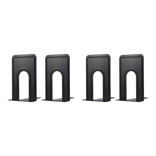 1/2 2x halkfri metall bokstödsfäste Enkel åtkomst till böcker med Black (medium) 2Set