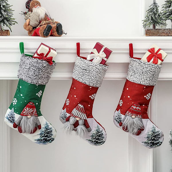 Julstrumpor hängsmycke Santa Claus Snowman Strumpa dekor