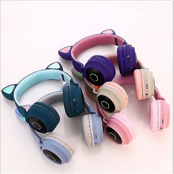 Purplr vaaleanpunainen langattomat kissan korvat kuulokkeet bluetooth kuulokkeet lapsille aikuisille az20794
