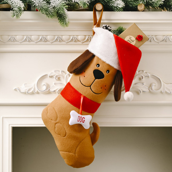2 st Nytt julpynt jul hund ben present stoc