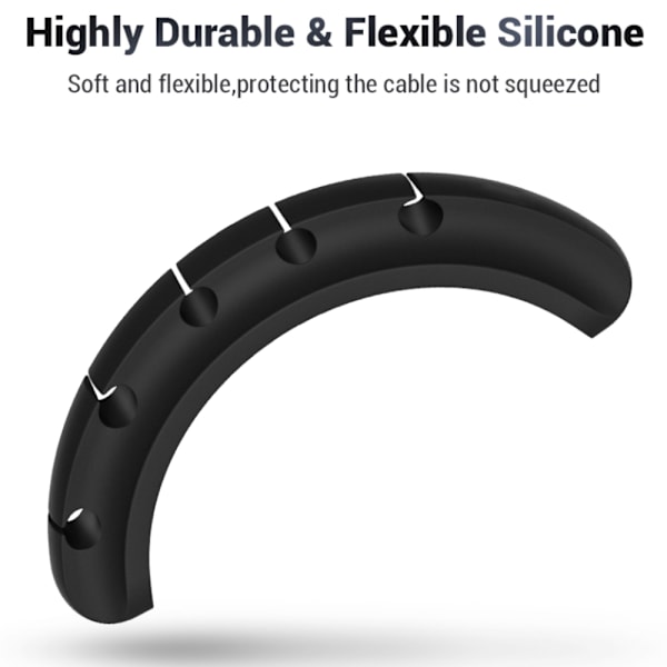 Cable Organizer Cable Clip Hållare Silikon Cable Management 5 holes