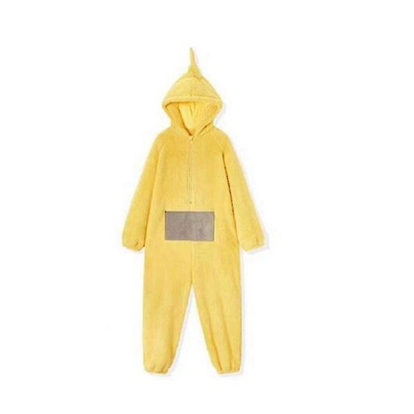 Hem 4 färger Teletubbies Cosplay för vuxen Rolig Tinky Winky Anime Dipsy Laa-laa Po juk långärmad bit Pyjamas kostym yellow M