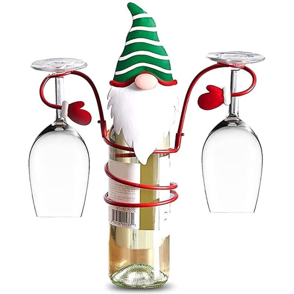 Julvinflaska glashållare Santa Snowman Dwarf
