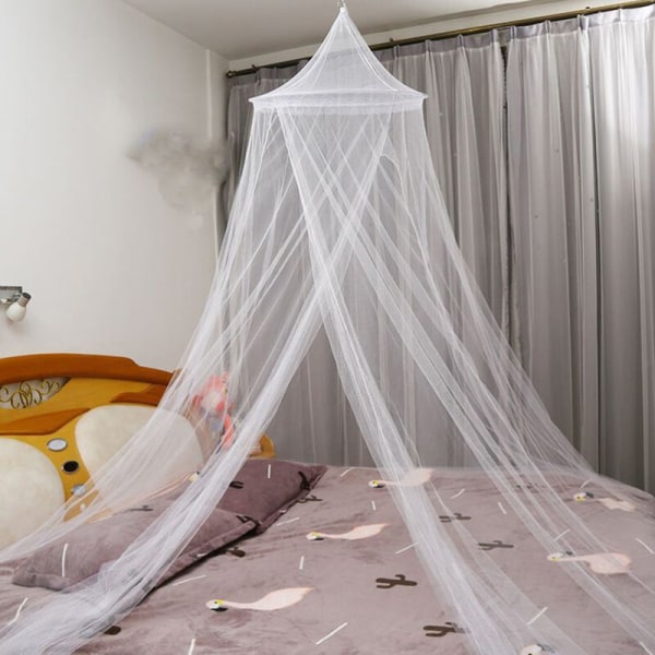 Myggnät, koniskt myggnät för spjälsäng, rymlig sänghimmel: brett och långt, inomhus och utomhus, idealiskt resnät, 60 x 250 x 1050 cm - Vit