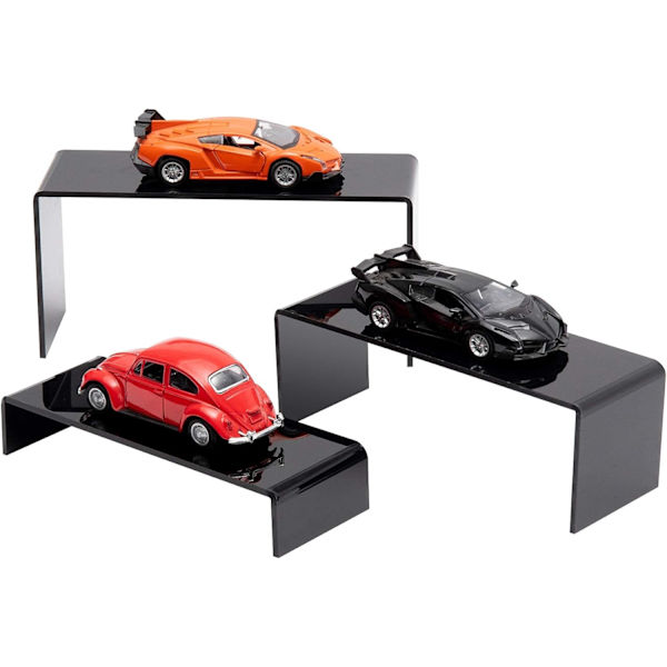 6-pack svart akryl Display Risers Sko Display Stand Cupcake