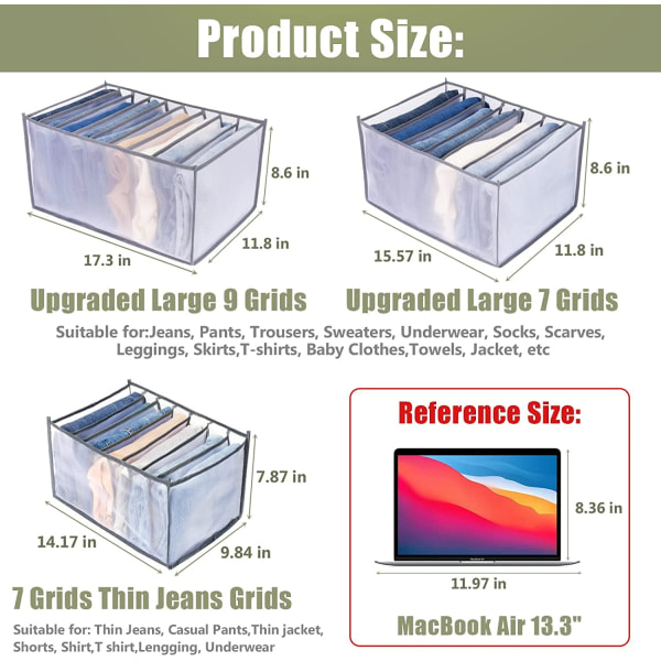 Garderob Kläder Organizer 9 Grids, Låd Organizers för