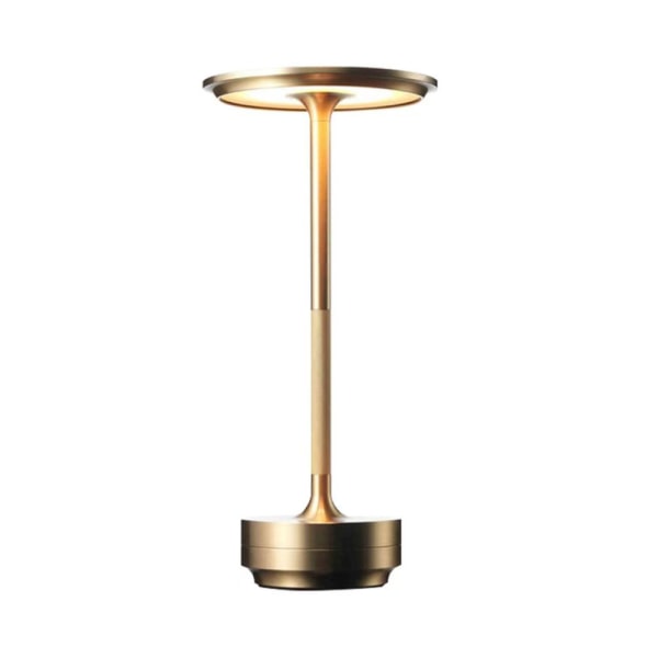 Sladdlös skrivbordslampa dimbar vattentät metall USB -laddningsbordslampa (guld)