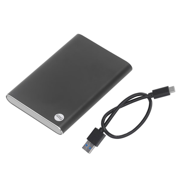 2,5\" HDD Eksternt Kabinet Type C USB3.1 Op til 10 Gbps Ultra Slim Bærbar Ekstern Harddisk Mobil Harddisk til PC Laptop Sort 320GB