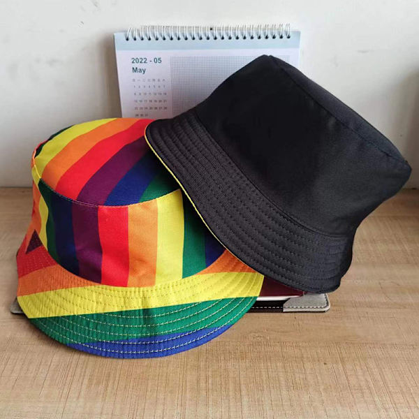 Rainbow Stripe Andas fiskehatt UV-skydd Pride Moon Cr
