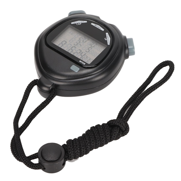 Digitalt Stopur Timer Multifunktion 3 Linjers Display 100 Runders Hukommelse Nedtælling 12 24 Timers System Sports Stopur
