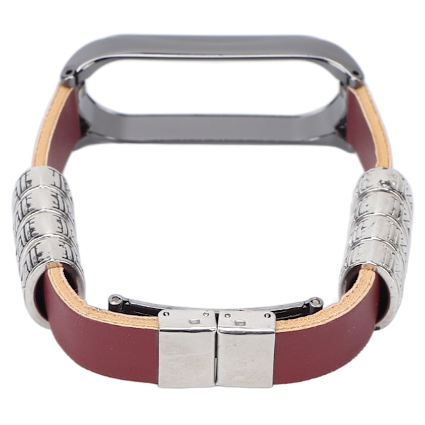 Retro Nahkainen Ranneke Xiaomi Mi Band 5/6 NFC:lle, Muodikas Retro Nahkainen Kellonranneke Ruskea Musta