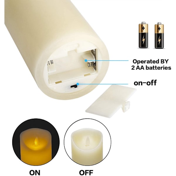 Batteridrevet gravlys med lyssensor og