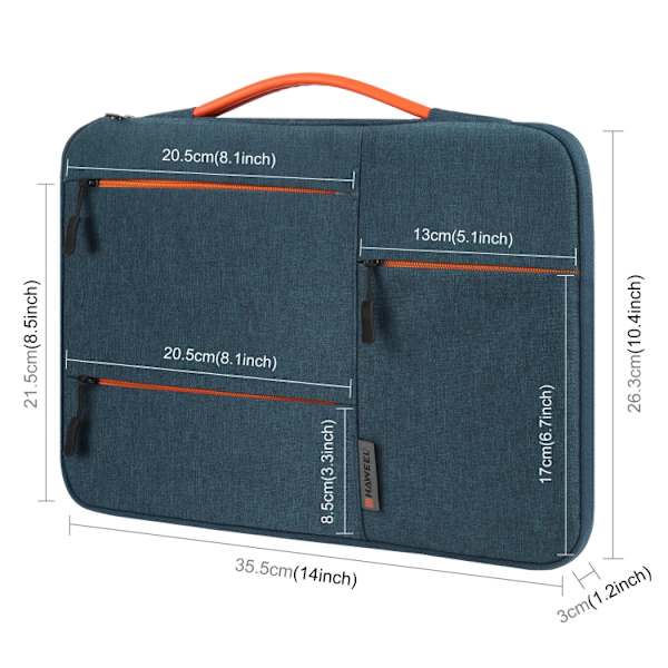 HAWEEL 14,0 tum-15,0 tum Universal Laptop Sleeve Case Handväska Navy Blue
