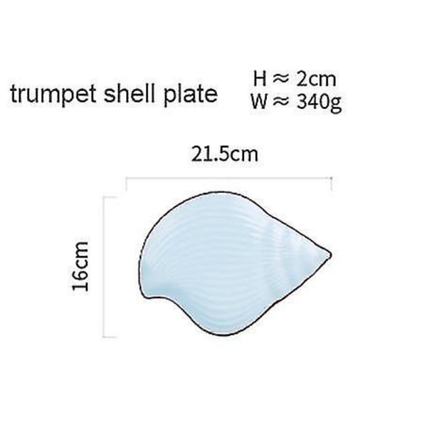 Ocean Style keramisk tallrik Bordsservis Skalskål Blå servis