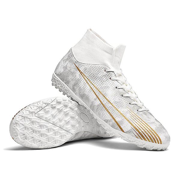 Herrefodboldsko Skridsikre mænds fodboldsko, græsfodboldsneakers 2L20167-1 White 38