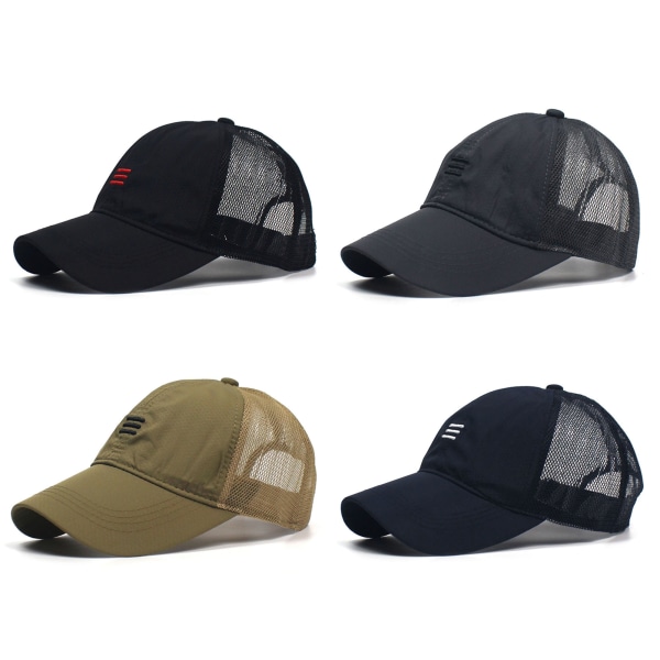 Hurtigtørrende sommerudendørs sport Baseball Mesh Cap Solbeskyttelse Mørkeblå dark blue