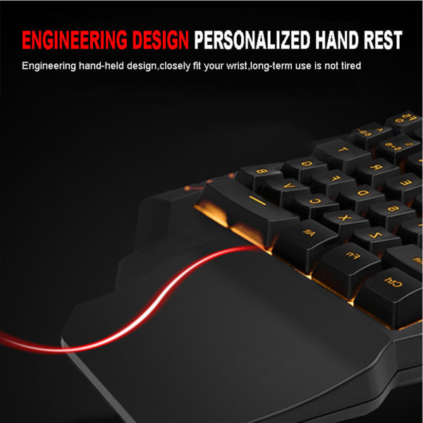 1-hånds mekanisk gaming tastatur 35 taster 1-hånds mini mekanisk gaming tastatur Baggrundsbelyst-G94 Tri-farve blandet farve multimedie