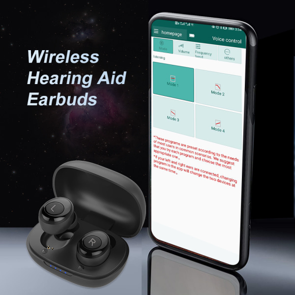Uppladdningsbar hörapparat Digitala hörapparater Bluetooth trådlös hörlur Öron Osynlig ljudförstärkare för äldre dövhet
