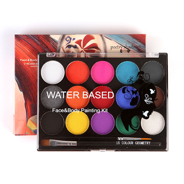 15 farger Body Paint Pigment Ansiktsmaling for barn
