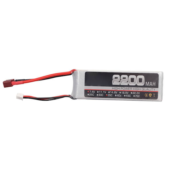 7.4V 2S 2200mAh 35C LiPo Batteri RC Flygplan Hög Kapacitet Litiumbatteri med XH Balanseringskontakt för Ersättning T-kontakt