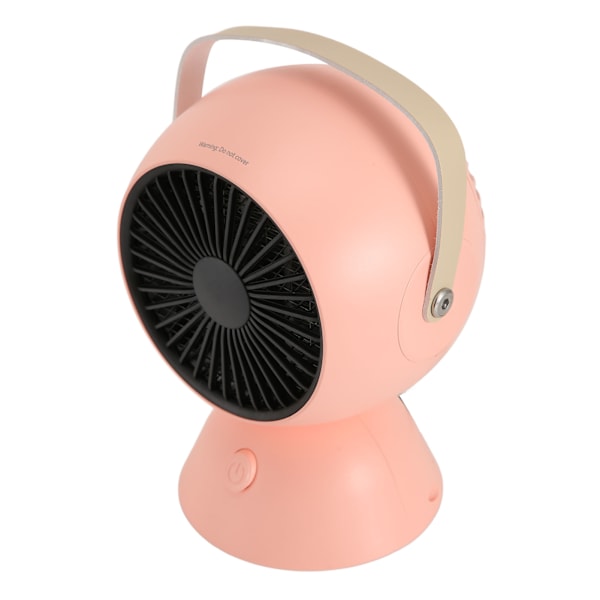 Mini Vifteovn 1300W Stille Konstant Temperatur Rask Oppvarming Bærbar Skrivebordsvarmer for Soverom Kontor 100V‑240V Rosa EU-plugg