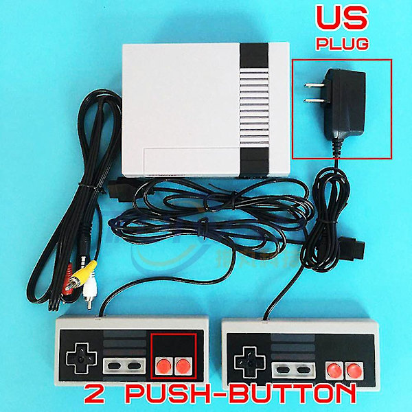 Retro TV Mini Underholdning Spilkonsol 620 Klassiske TV-spil Hånd US plug-2Button