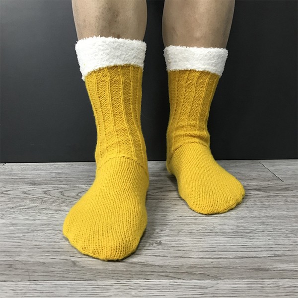 Julegave 3D Ølkopp Sokker Unisex Vinter Varme Gulvsokk