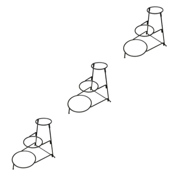 1/2/3 Tallerken Stativ Skål Display Stativ Skålholder 3 lag for Round 3PCS