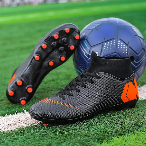 Fotballsko for menn Anti-Skli Fotballsko Knotter Gras Fotball Sneakers 888B Black 42