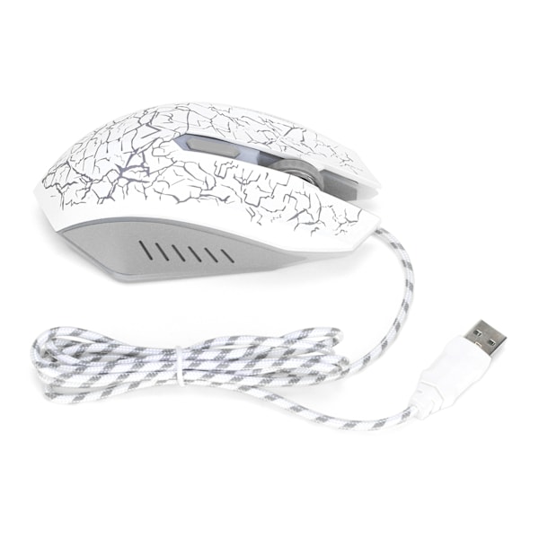 Trådbunden Gamingmus USB-port Ergonomisk 3200 DPI Justerbar RGB Optisk Datortillbehör Vit