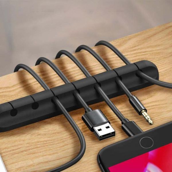 Cable Organizer Cable Clip Hållare Silikon Cable Management 7 holes